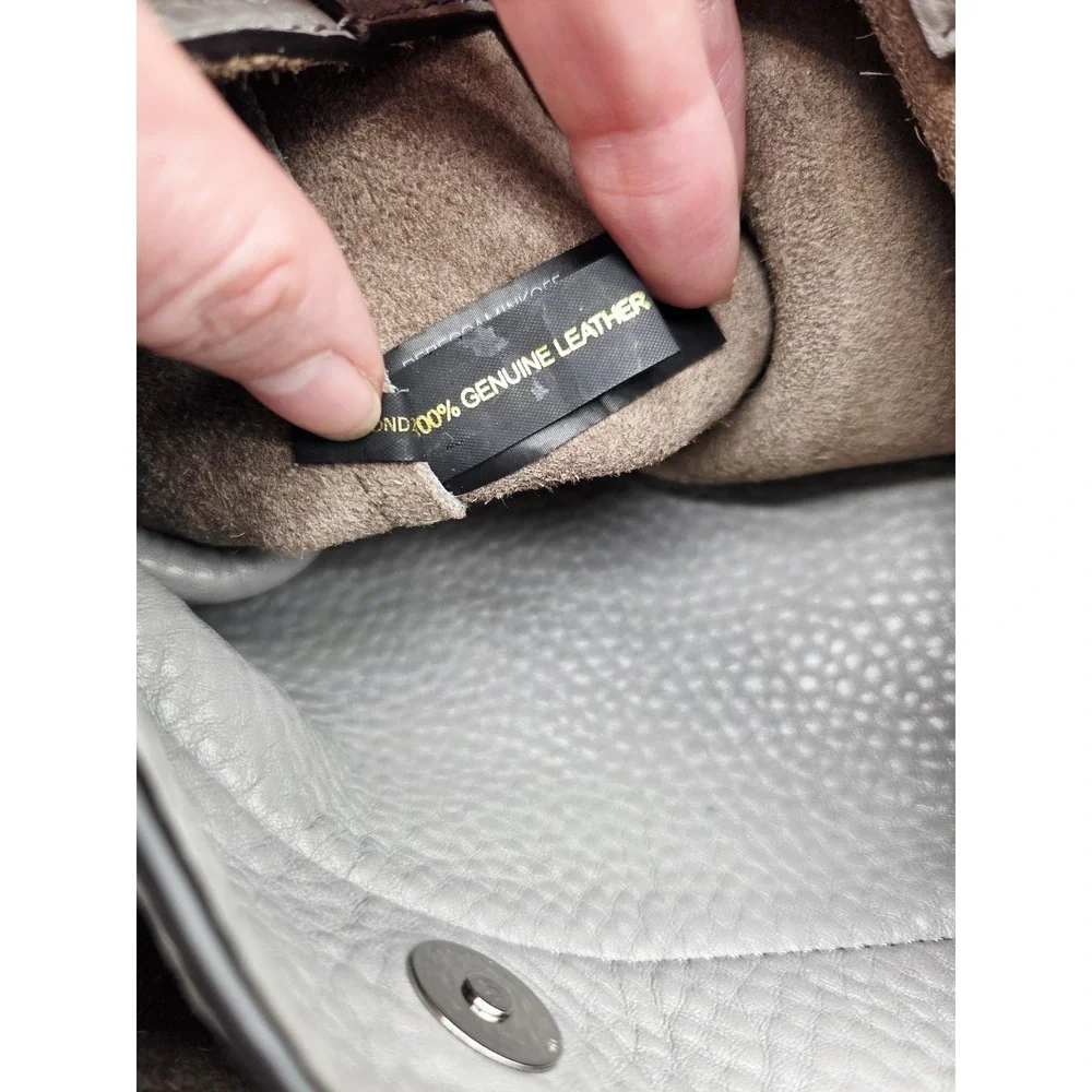 Rebecca Minkoff Bag Grey Leather‎ Silver Bucket Shoulder Pebbled Slouchy Soft